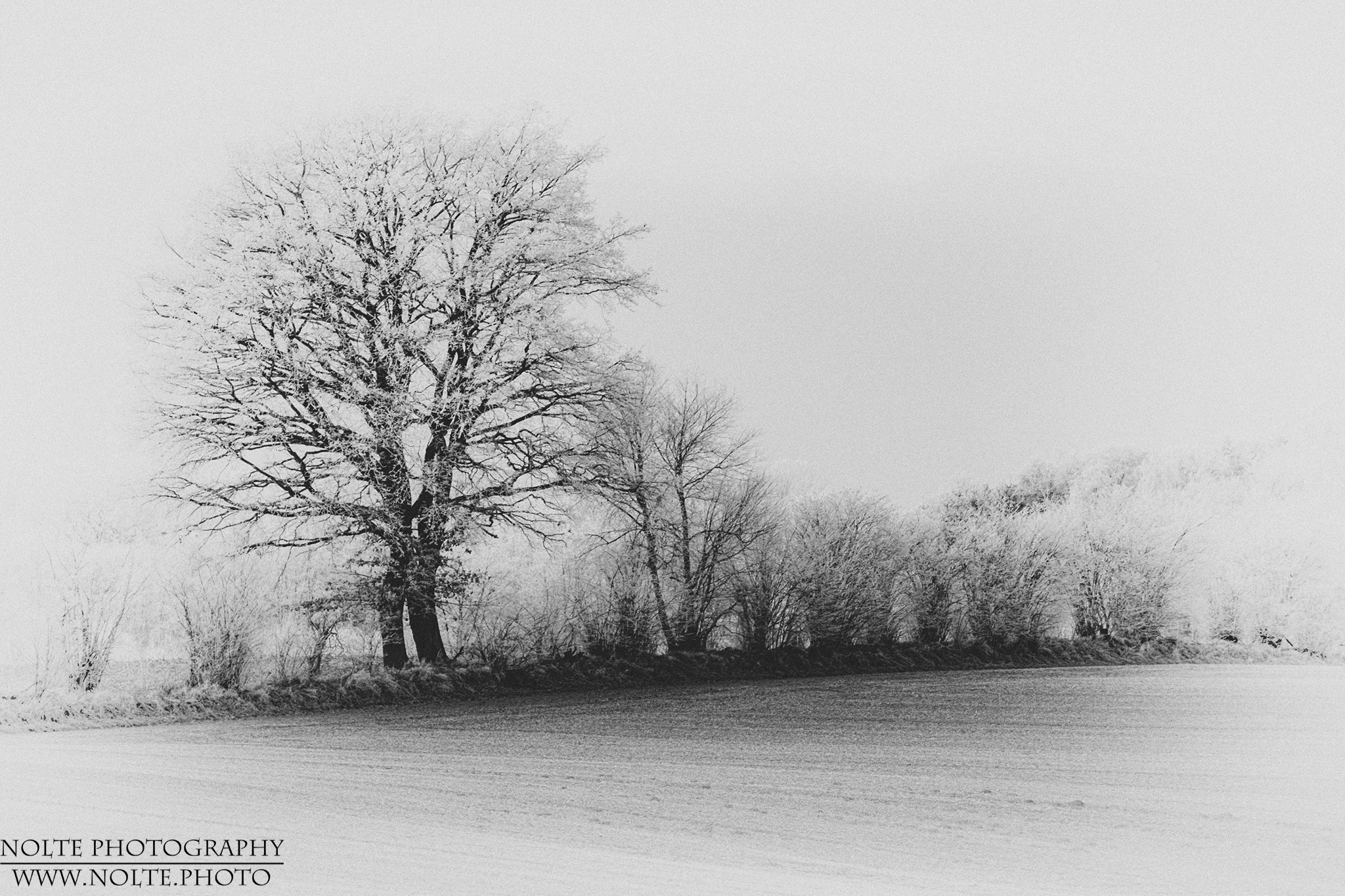 Eisiger Acker mit Vignette